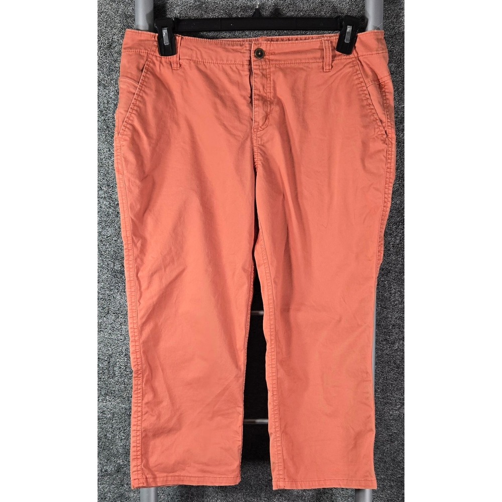 Royal Robbins Womens Orange Stretch Cotton Capri Cropped Pants Size 10 ROYCL-S75